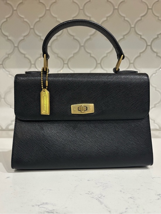 Coach Handbags - Coach 1999 Gramercy 7006 Italy cross grain black Kelly style top handle bag